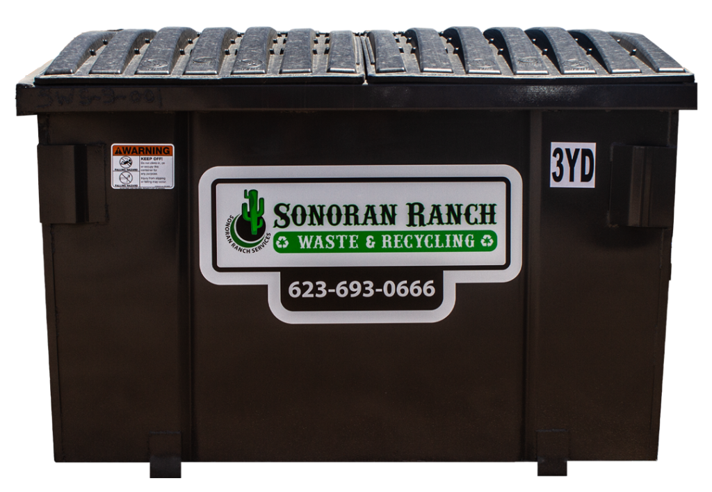 3 yard dumpster rental by Sonoran Ranch Services
